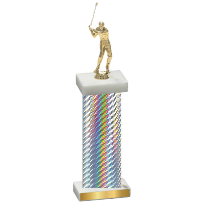 Single Silver Carbon Fiber Golf Trophy