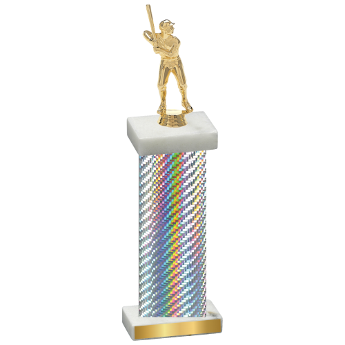 Single Silver Carbon Fiber Baseball Trophy