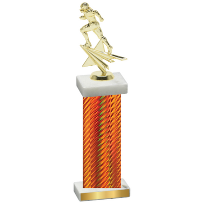 Single Orange Carbon Fiber Football Trophy