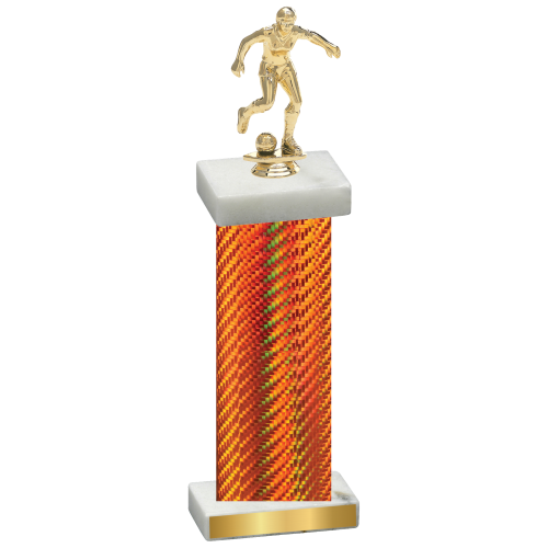 Single Orange Carbon Fiber Soccer Trophy