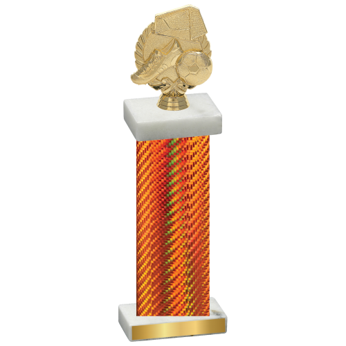 Single Orange Carbon Fiber Soccer Trophy