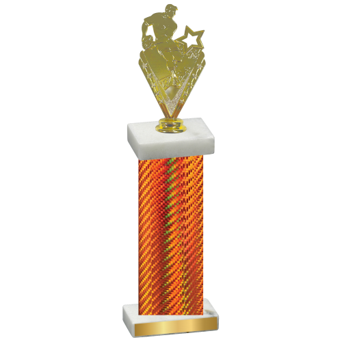 Single Orange Carbon Fiber Rugby Trophy