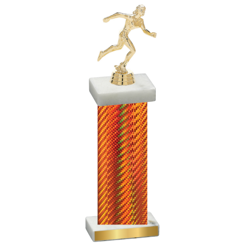 Single Orange Carbon Fiber Running Trophy