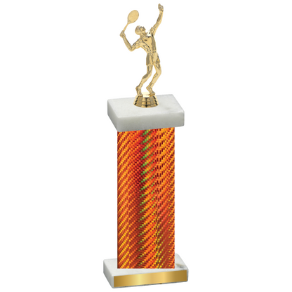 Single Orange Carbon Fiber Tennis Trophy