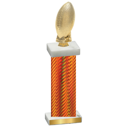 Single Orange Carbon Fiber Football Trophy