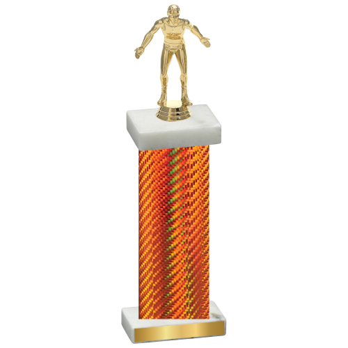 Single Orange Carbon Fiber Wrestling Trophy