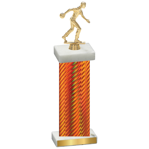 Single Orange Carbon Fiber Bowling Trophy