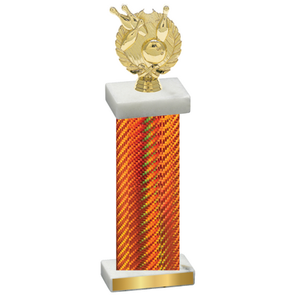 Single Orange Carbon Fiber Bowling Trophy