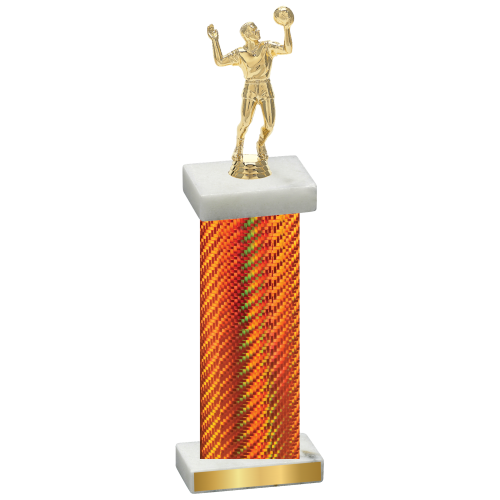 Single Orange Carbon Fiber Volleyball Trophy