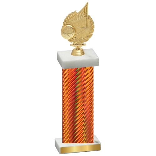 Single Orange Carbon Fiber Volleyball Trophy