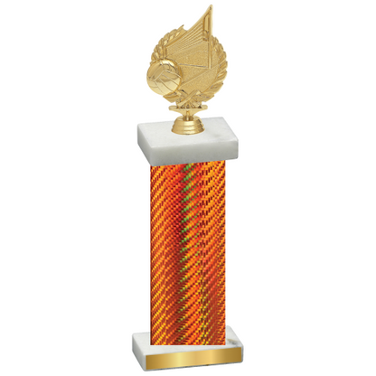 Single Orange Carbon Fiber Volleyball Trophy