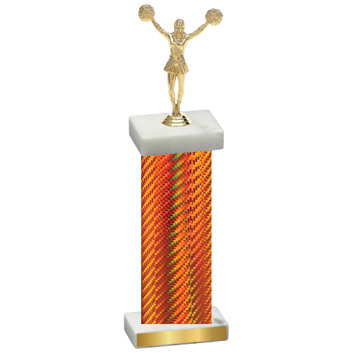 Single Orange Carbon Fiber Cheerleading Trophy