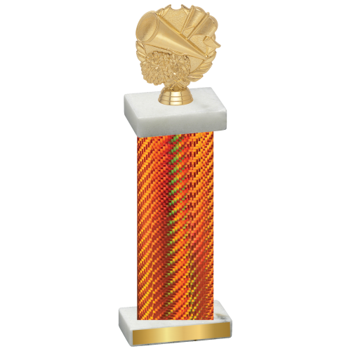 Single Orange Carbon Fiber Cheerleading Trophy