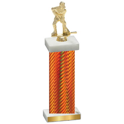 Single Orange Carbon Fiber Hockey Trophy