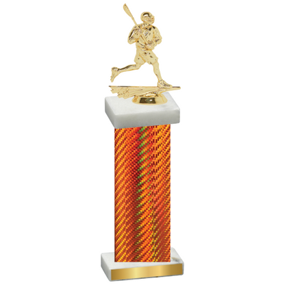 Single Orange Carbon Fiber Lacrosse Trophy