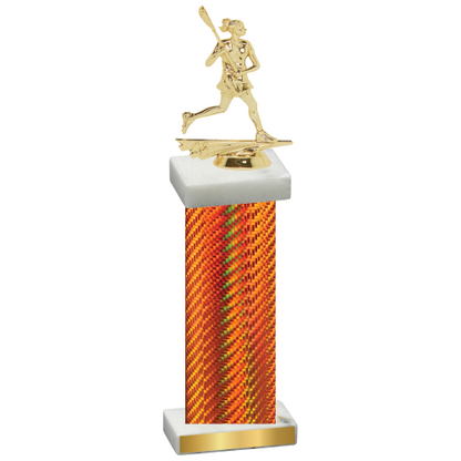 Single Orange Carbon Fiber Lacrosse Trophy