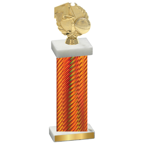 Single Orange Carbon Fiber Basketball Trophy