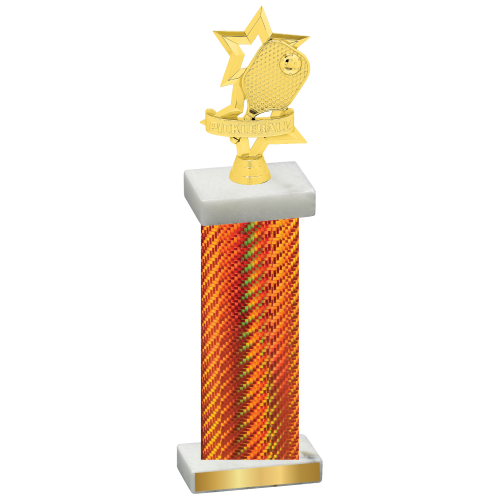 Single Orange Carbon Fiber Pickleball Trophy