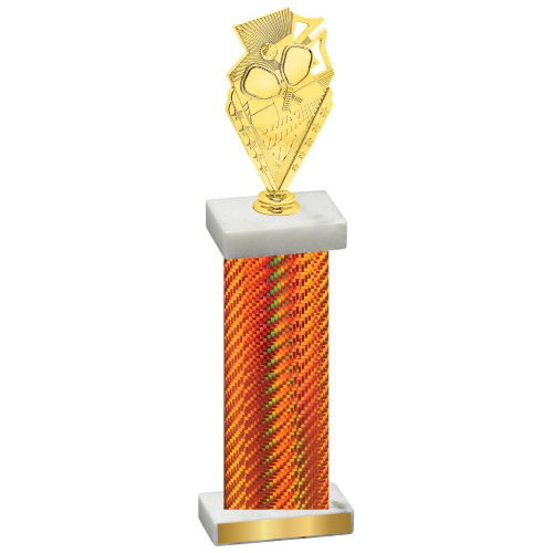 Single Orange Carbon Fiber Pickleball Trophy