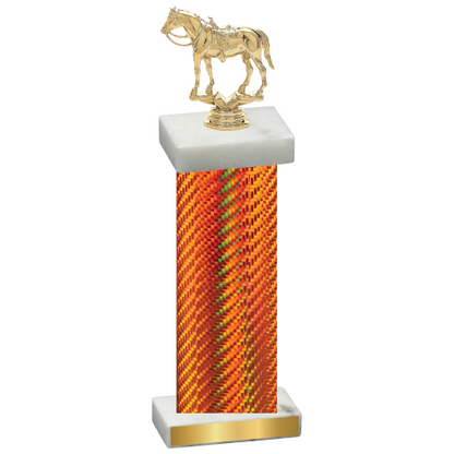 Single Orange Carbon Fiber Horses Trophy