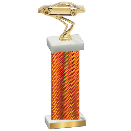 Single Orange Carbon Fiber Cars Trophy