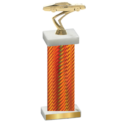 Single Orange Carbon Fiber Cars Trophy