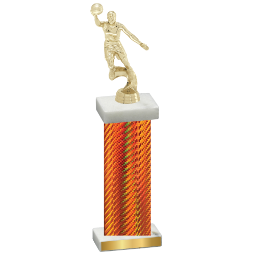 Single Orange Carbon Fiber Basketball Trophy