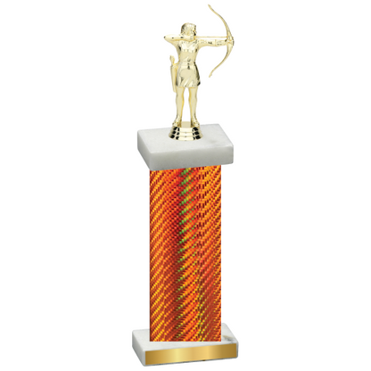 Single Orange Carbon Fiber Archery Trophy