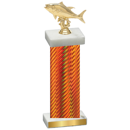 Single Orange Carbon Fiber Fishing Trophy