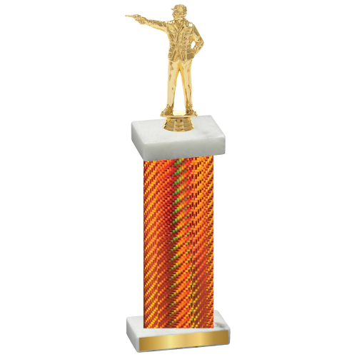 Single Orange Carbon Fiber Shooter Trophy