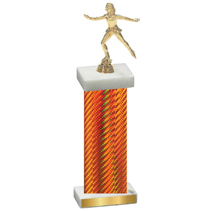 Single Orange Carbon Fiber Skater Trophy