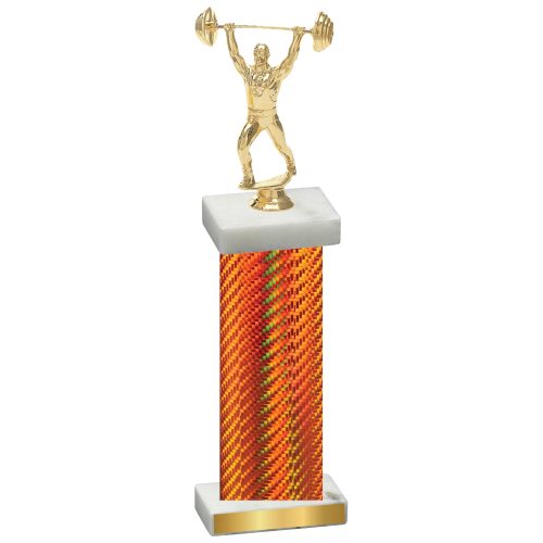 Single Orange Carbon Fiber Weights Trophy