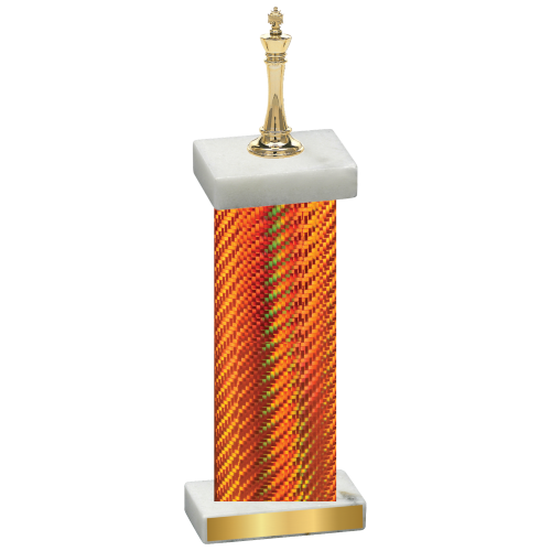 Single Orange Carbon Fiber Chess Trophy