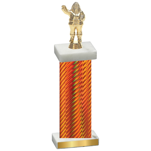 Single Orange Carbon Fiber Holiday Trophy