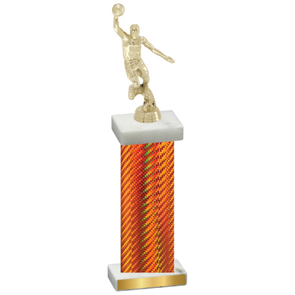 Single Orange Carbon Fiber Basketball Trophy