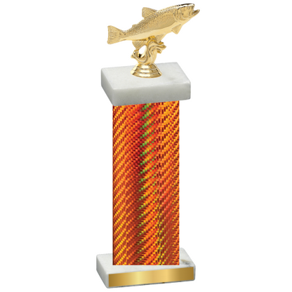 Single Orange Carbon Fiber Fishing Trophy