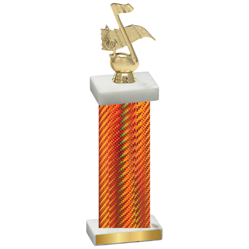 Single Orange Carbon Fiber Music Trophy