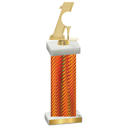 Single Orange Carbon Fiber Golf Trophy