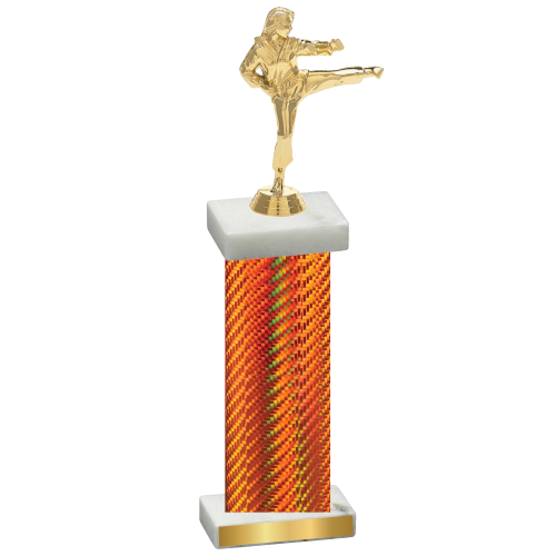 Single Orange Carbon Fiber Karate Trophy