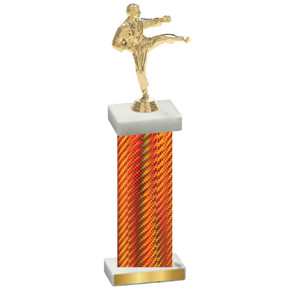 Single Orange Carbon Fiber Karate Trophy