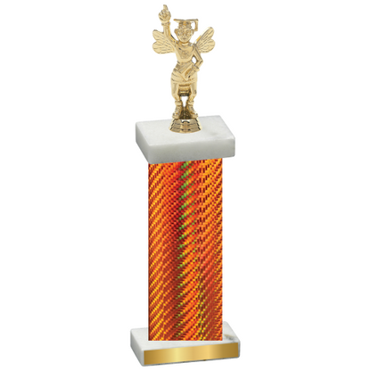 Single Orange Carbon Fiber Academics Trophy