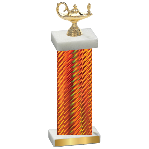 Single Orange Carbon Fiber Academics Trophy