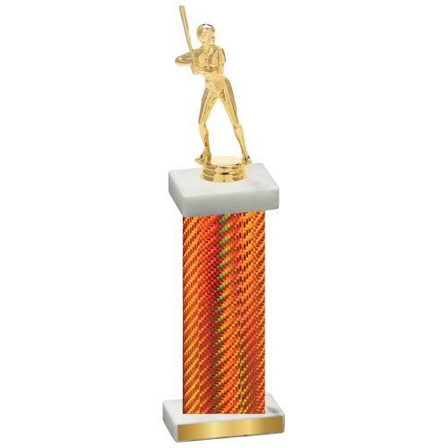 Single Orange Carbon Fiber Softball Trophy