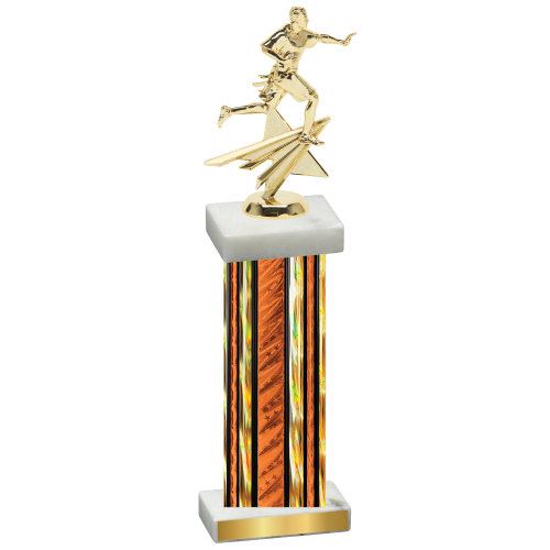 Single Orange Glacier Flag Football Trophy