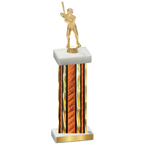 Single Orange Glacier Baseball Trophy