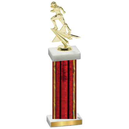 Single Red Glacier Football Trophy