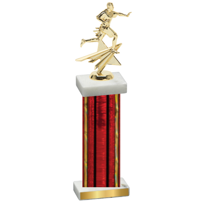 Single Red Glacier Flag Football Trophy