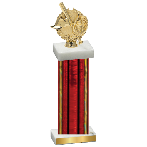 Single Red Glacier Baseball Trophy