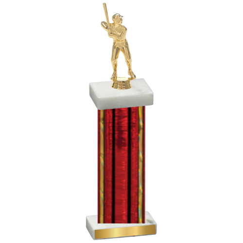 Single Red Glacier Baseball Trophy