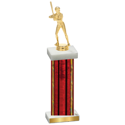 Single Red Glacier Softball Trophy